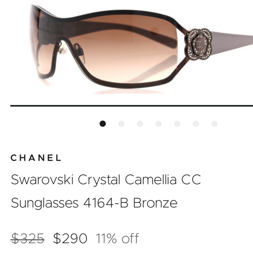 CHANEL 
Swarovski Crystal Camellia CC Sunglasses 4164-B Bronze